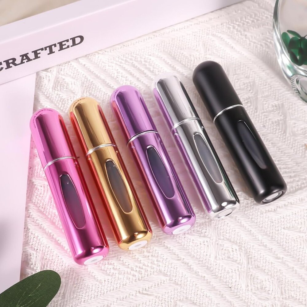 Portable Mini Refillable Perfume Atomizer Bottles – 5ml Travel Set (5 Colors) - Picture 8 of 10